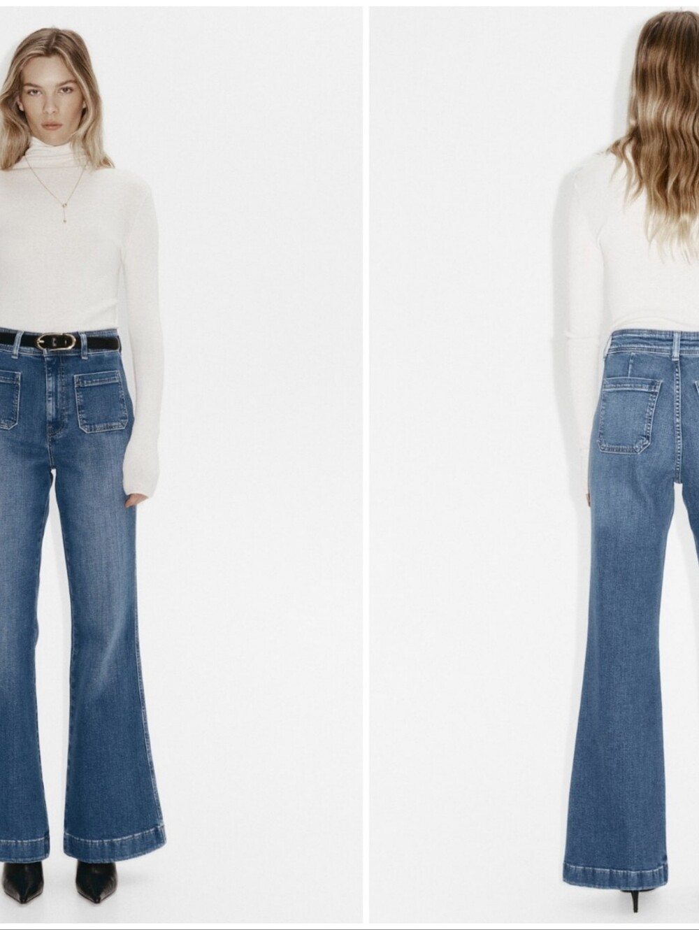 H&M High-Rise Wide-Leg Women’s Jeans in Medium Blue Sz8